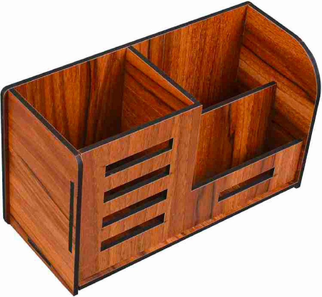 Wooden desk organizers with mobile stand and visiting card holder
